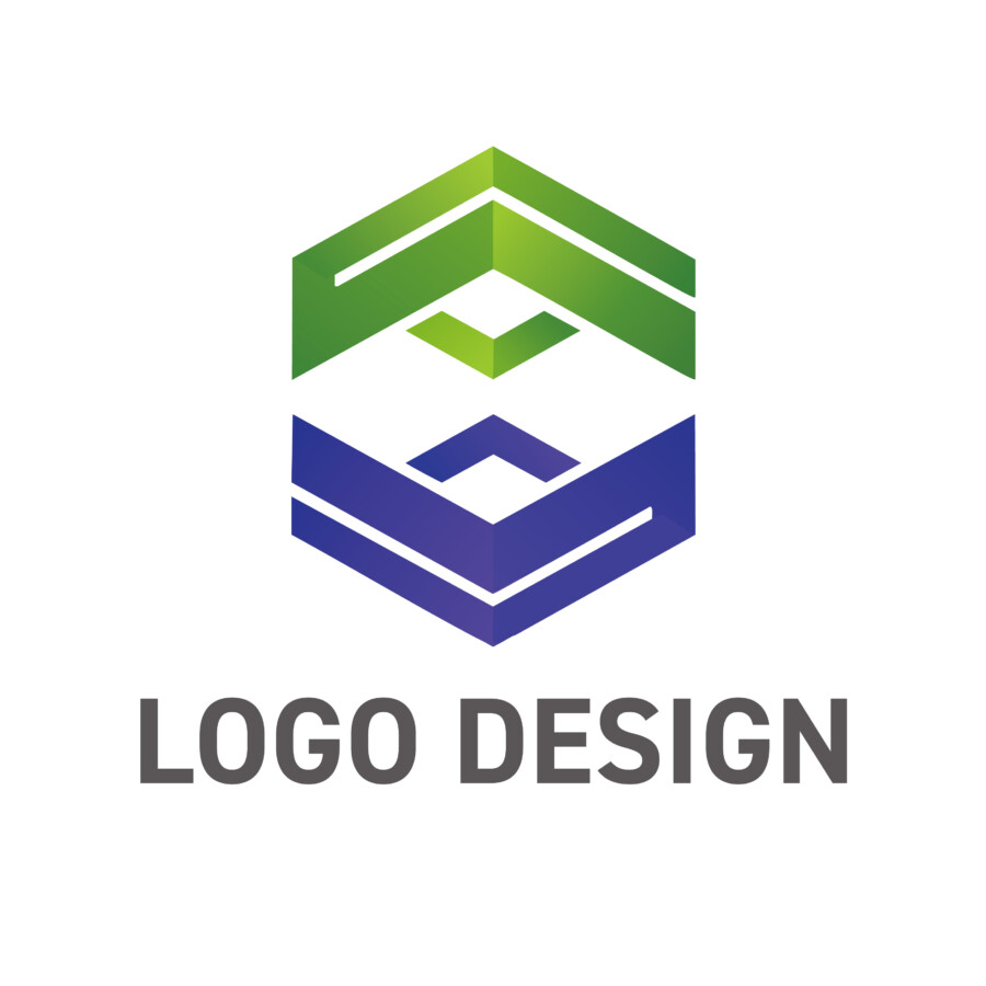 循環と調和を象徴する、対照的なエネルギーフローのロゴデザイン