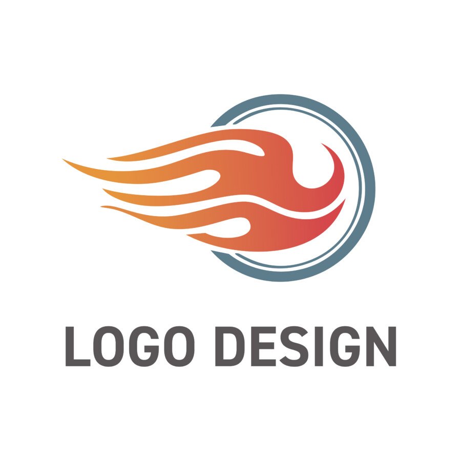 情熱と躍動感を伝える炎のモチーフが印象的なロゴデザイン