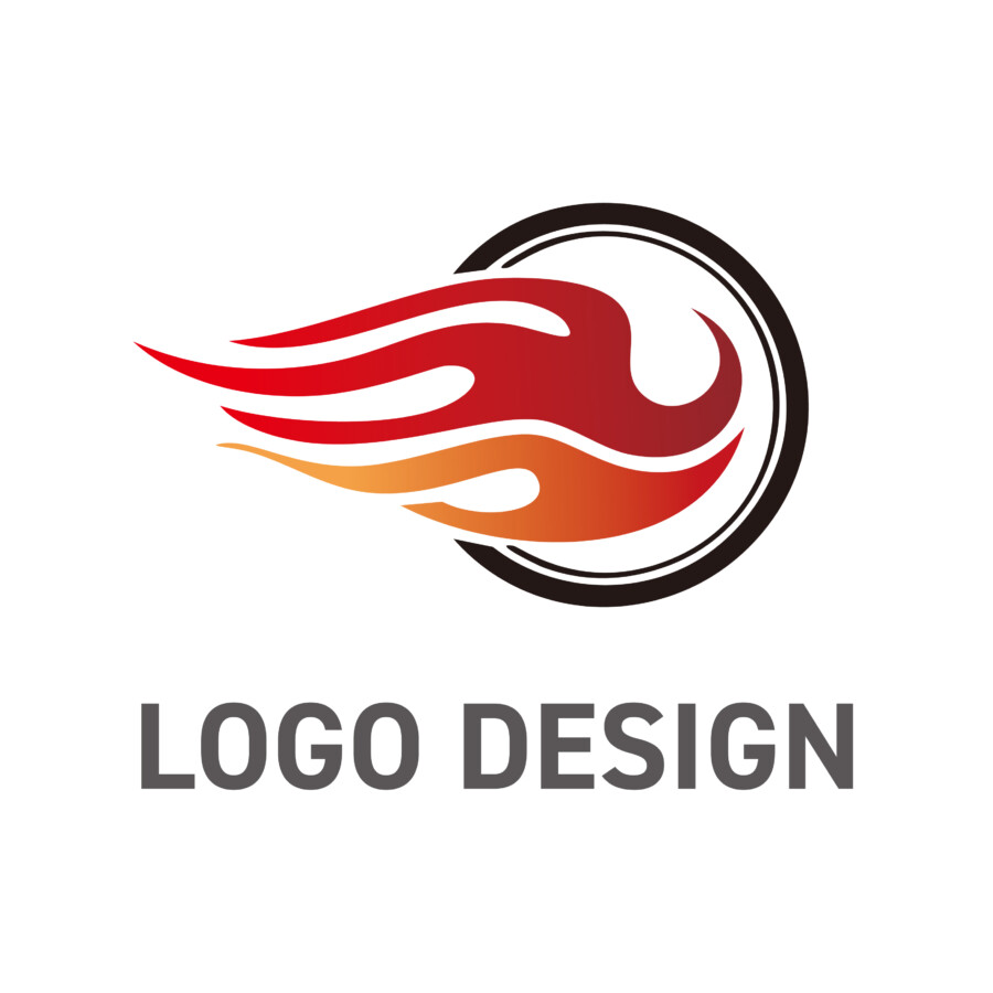 情熱と躍動感を伝える炎のモチーフが印象的なロゴデザイン