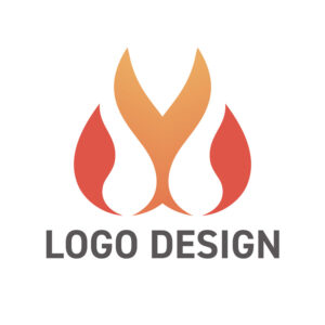 成長と活力を象徴する、スタイリッシュな炎のロゴデザイン