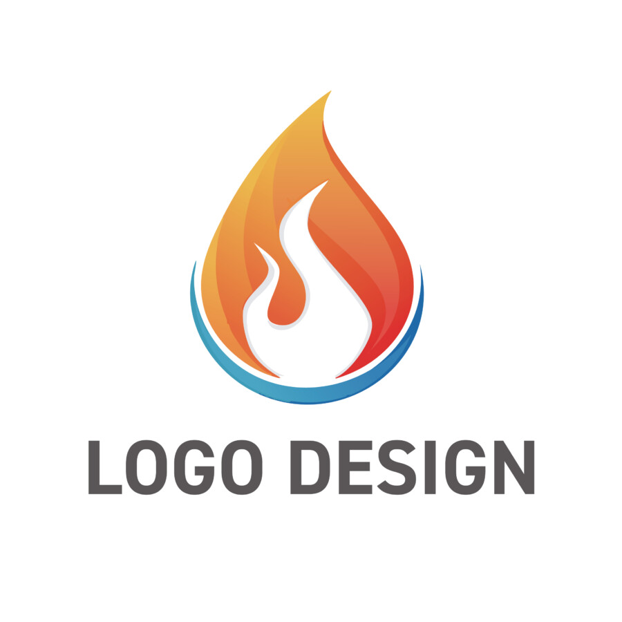 安心感と情熱を両立する、先進的な炎のロゴデザイン