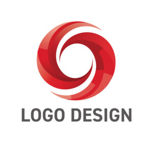 エネルギーの循環と革新を象徴する、渦巻く炎のロゴデザイン