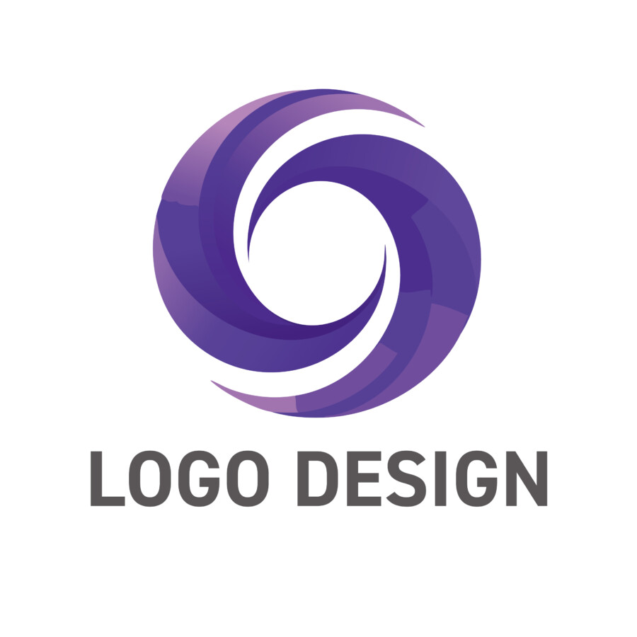 エネルギーの循環と革新を象徴する、渦巻く炎のロゴデザイン