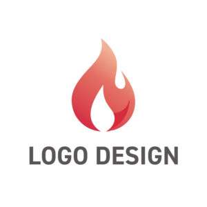 優しさと情熱を宿す、滴のような炎のロゴデザイン