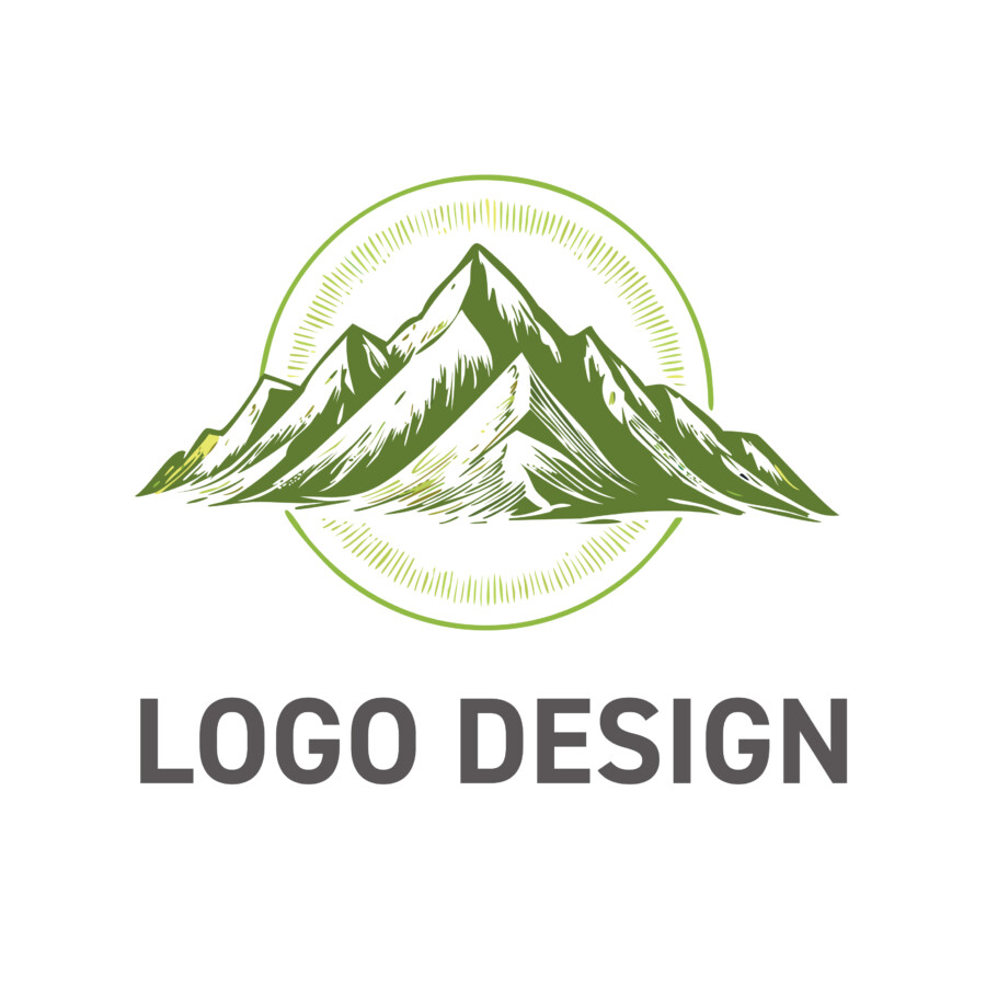 大自然の力強さと静けさを宿す、洗練された山岳ロゴデザイン
