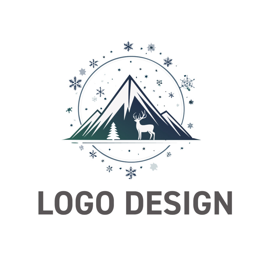 冬の静寂と生命の輝き、澄み切った自然を映すロゴデザイン