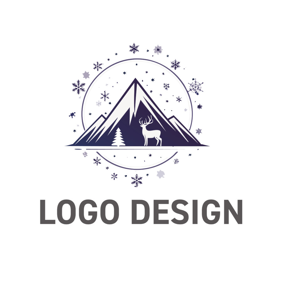 冬の静寂と生命の輝き、澄み切った自然を映すロゴデザイン