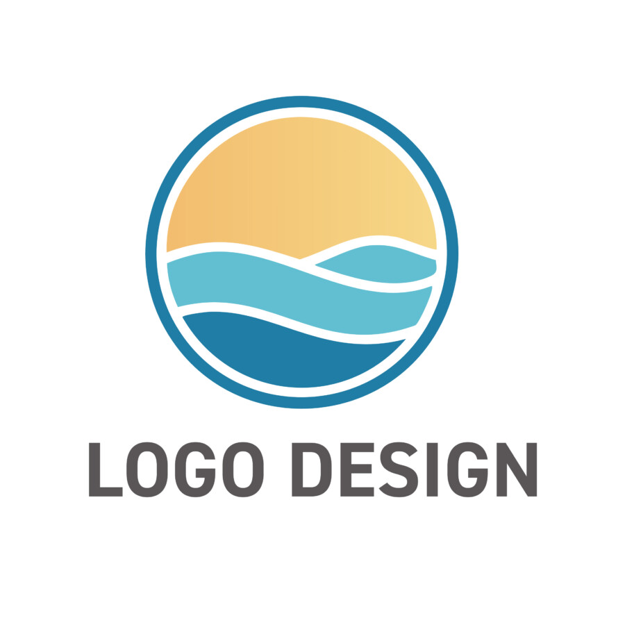 穏やかな海の風景に癒される、自然の恵みを感じる海がモチーフのロゴデザイン