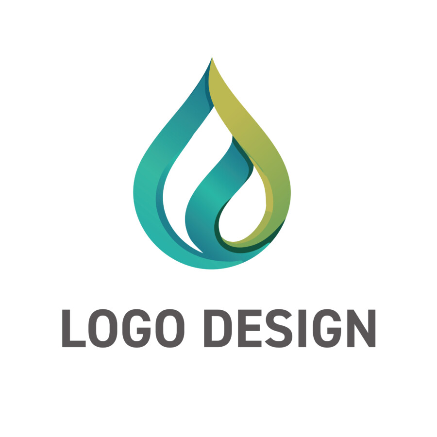 湧き上がる力と調和を映す、生命感あふれる雫のロゴデザイン