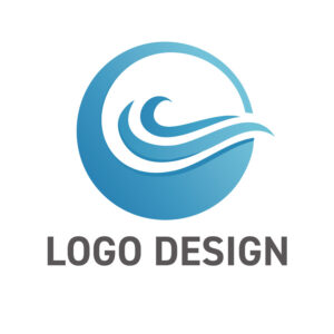 円環に調和する清流、穏やかな波が織りなすロゴデザイン