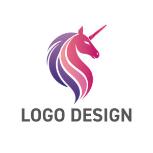洗練された力強さが目を引く、ユニコーンモチーフのロゴデザイン