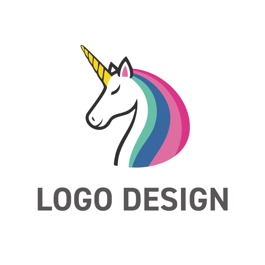 ファンタジックな魅力で心を掴む、ユニコーンのロゴデザイン