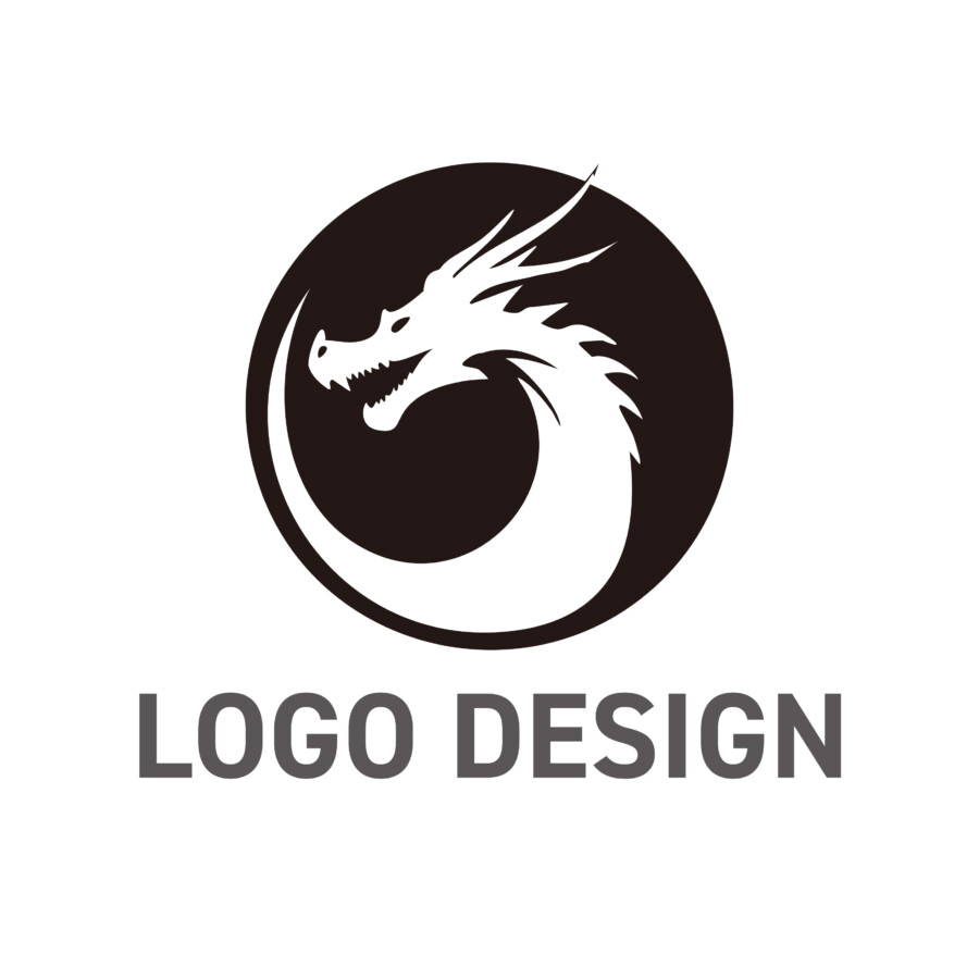 力強さと洗練をまとう、幻想世界のドラゴンロゴデザイン