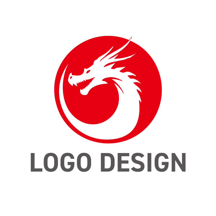 力強さと洗練をまとう、幻想世界のドラゴンロゴデザイン