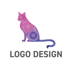 神秘的な文様をまとった、優美な猫シルエットのロゴデザイン