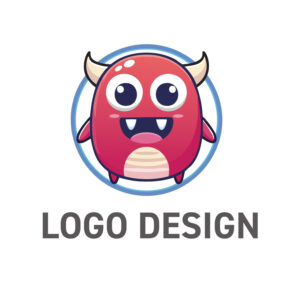 親しみやすさ満点！小さな角がチャームポイントのモンスターロゴデザイン