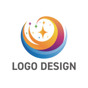 夜空の神秘をまとう、きらめきと希望のファンタジーロゴデザイン