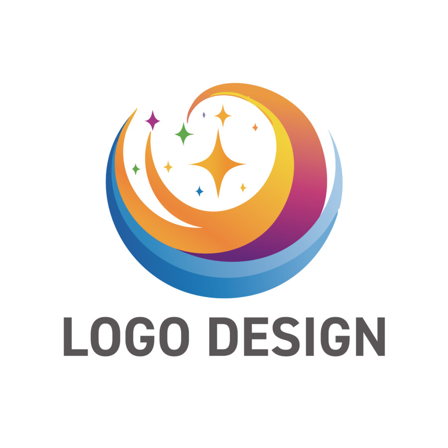夜空の神秘をまとう、きらめきと希望のファンタジーロゴデザイン