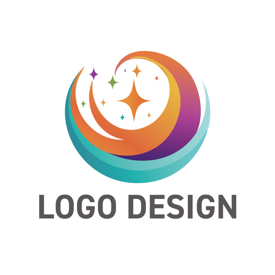 夜空の神秘をまとう、きらめきと希望のファンタジーロゴデザイン