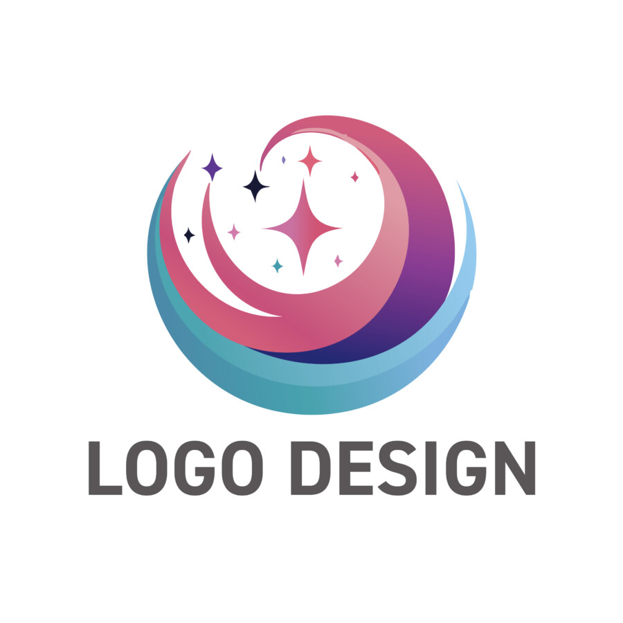 夜空の神秘をまとう、きらめきと希望のファンタジーロゴデザイン