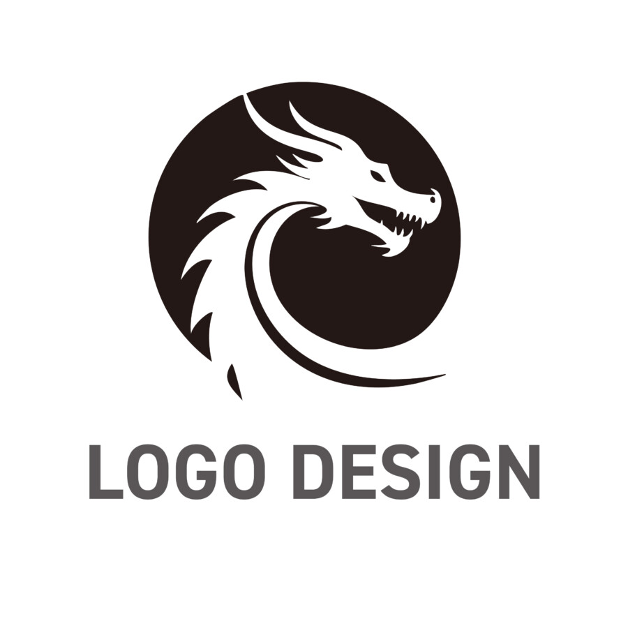 圧倒的な存在感、力と神秘を宿すドラゴンのロゴデザイン