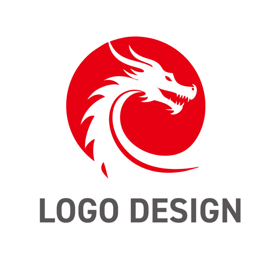 圧倒的な存在感、力と神秘を宿すドラゴンのロゴデザイン