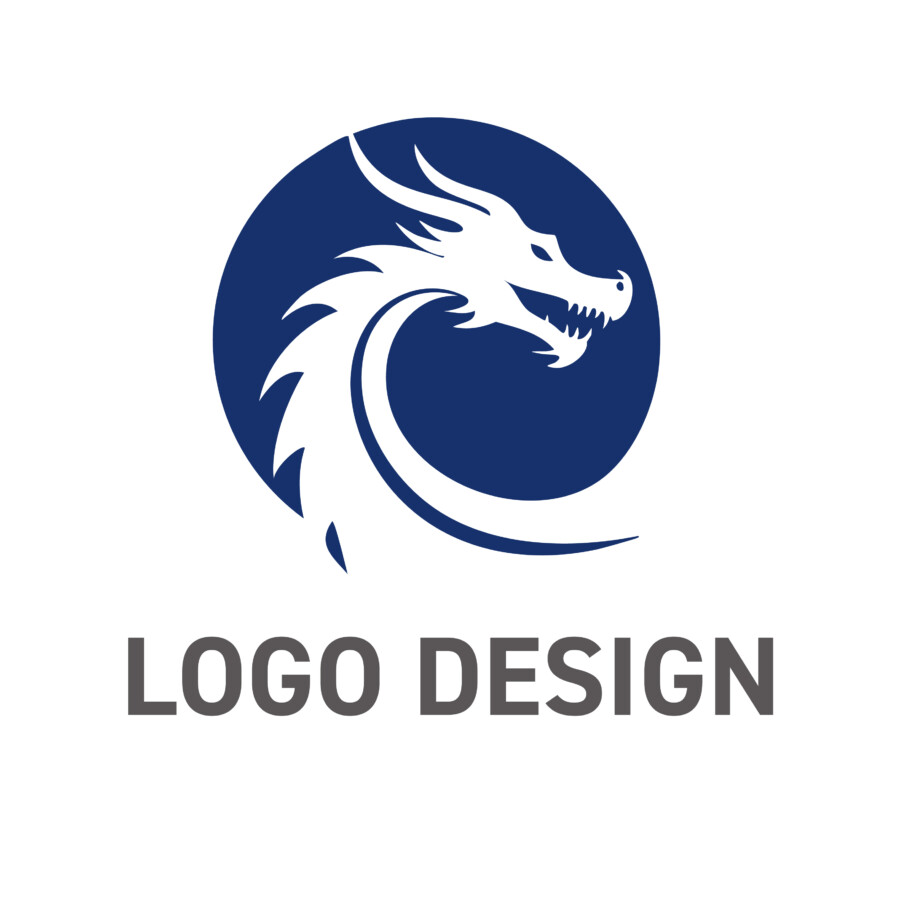 圧倒的な存在感、力と神秘を宿すドラゴンのロゴデザイン