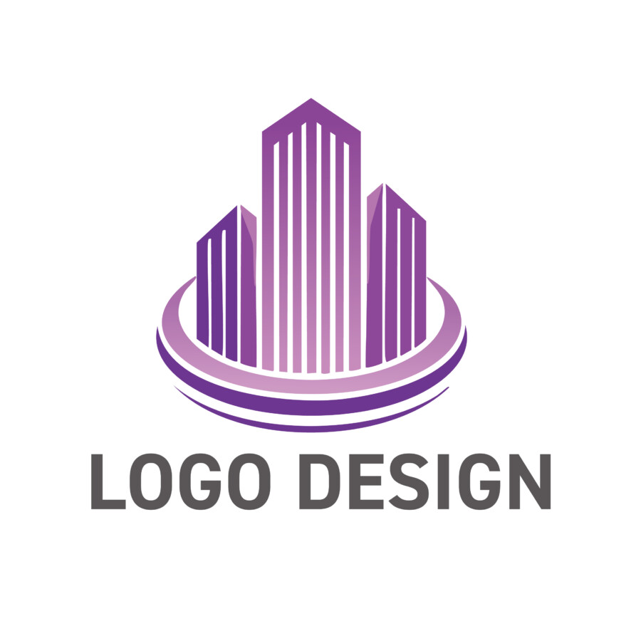 都市の躍動と未来への飛躍を刻む、赤のタワーロゴデザイン