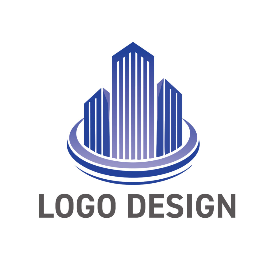 都市の躍動と未来への飛躍を刻む、赤のタワーロゴデザイン