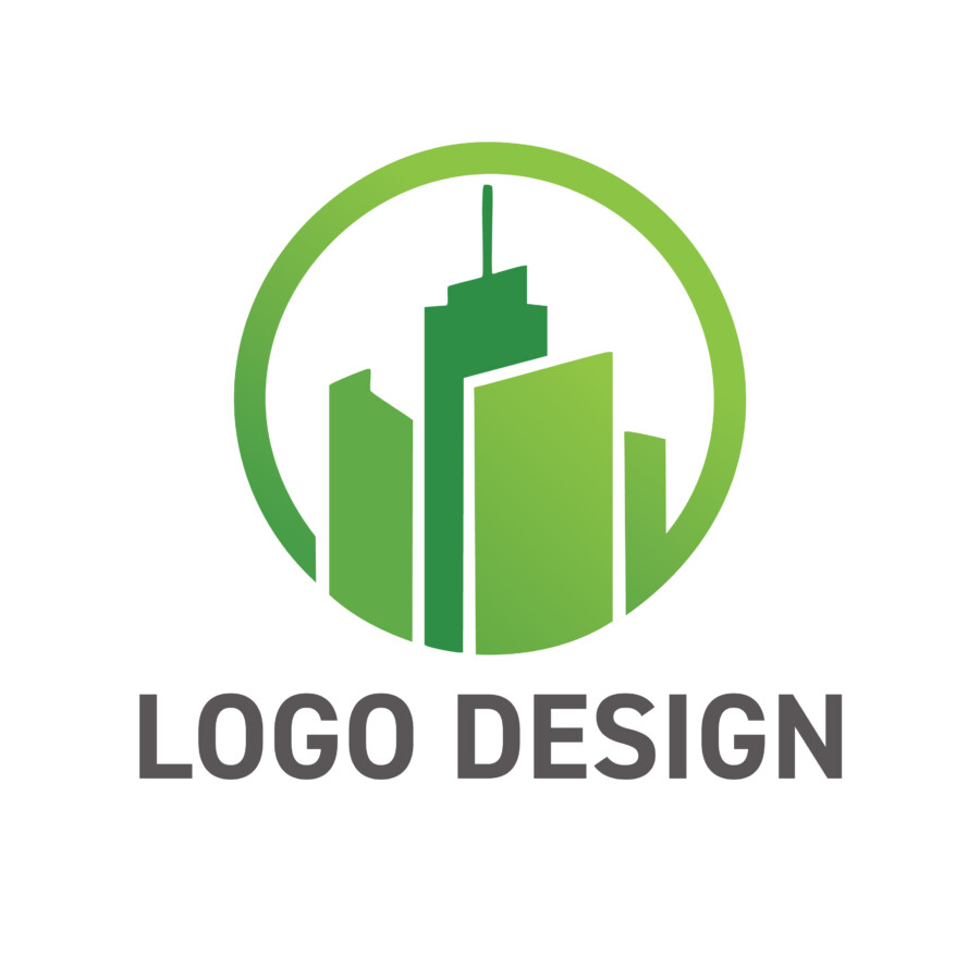 緑が息づく都市の未来と成長を描くサークルモチーフ ロゴデザイン