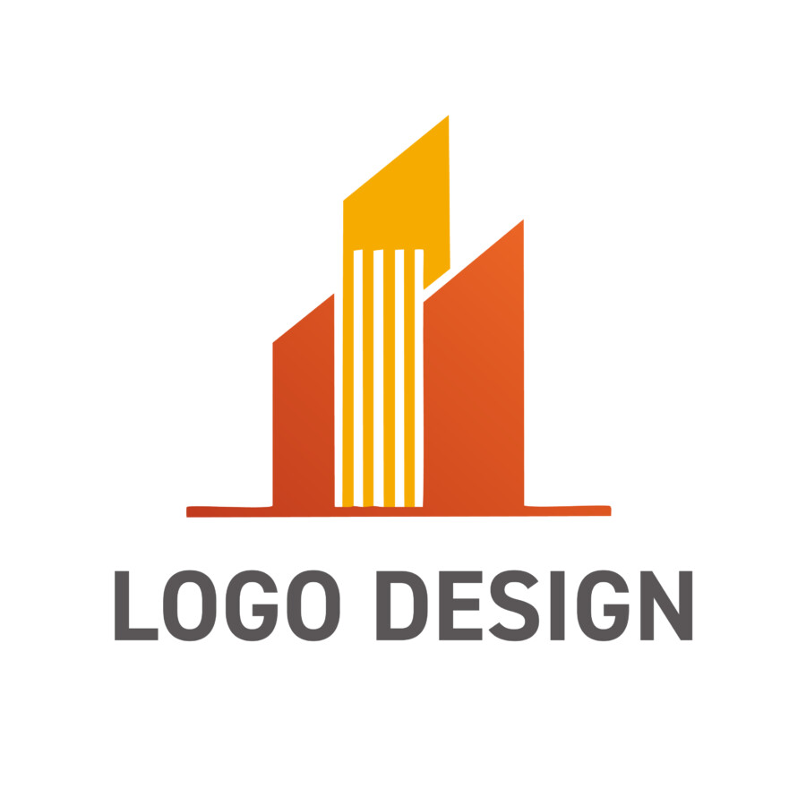 緑のストライプが象徴する、成長と安定の建築モチーフ ロゴデザイン