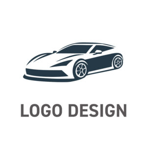 静かな迫力と高級感をまとう、洗練されたスポーツカーのロゴデザイン