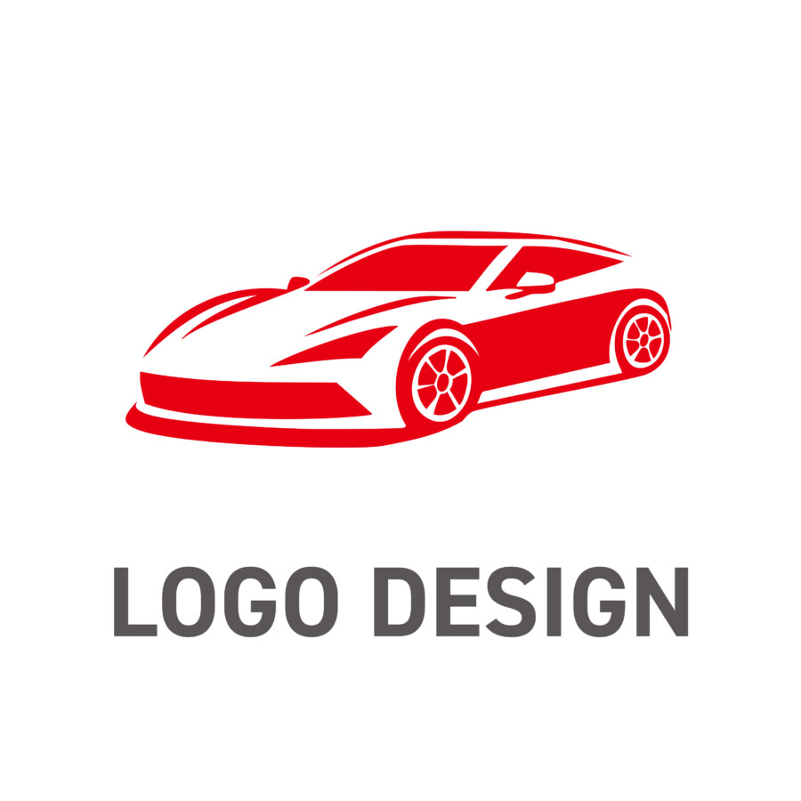 静かな迫力と高級感をまとう、洗練されたスポーツカーのロゴデザイン
