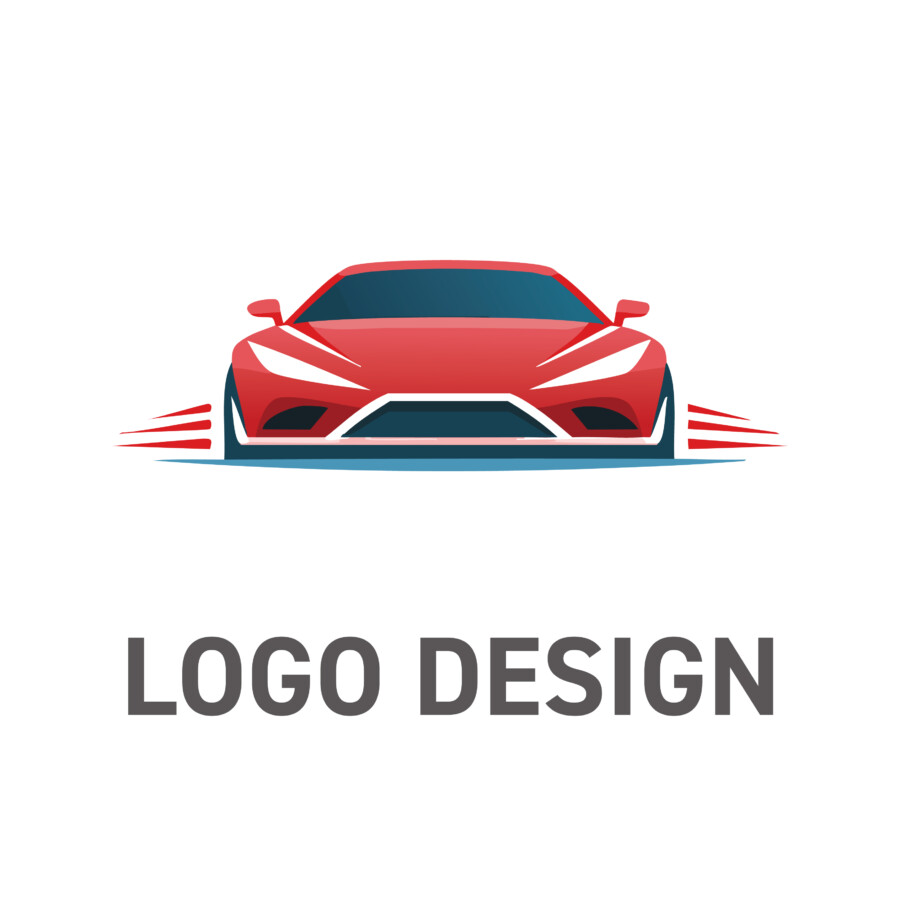 情熱の赤が目を引く、未来へ突き進む力強さを表現したロゴデザイン
