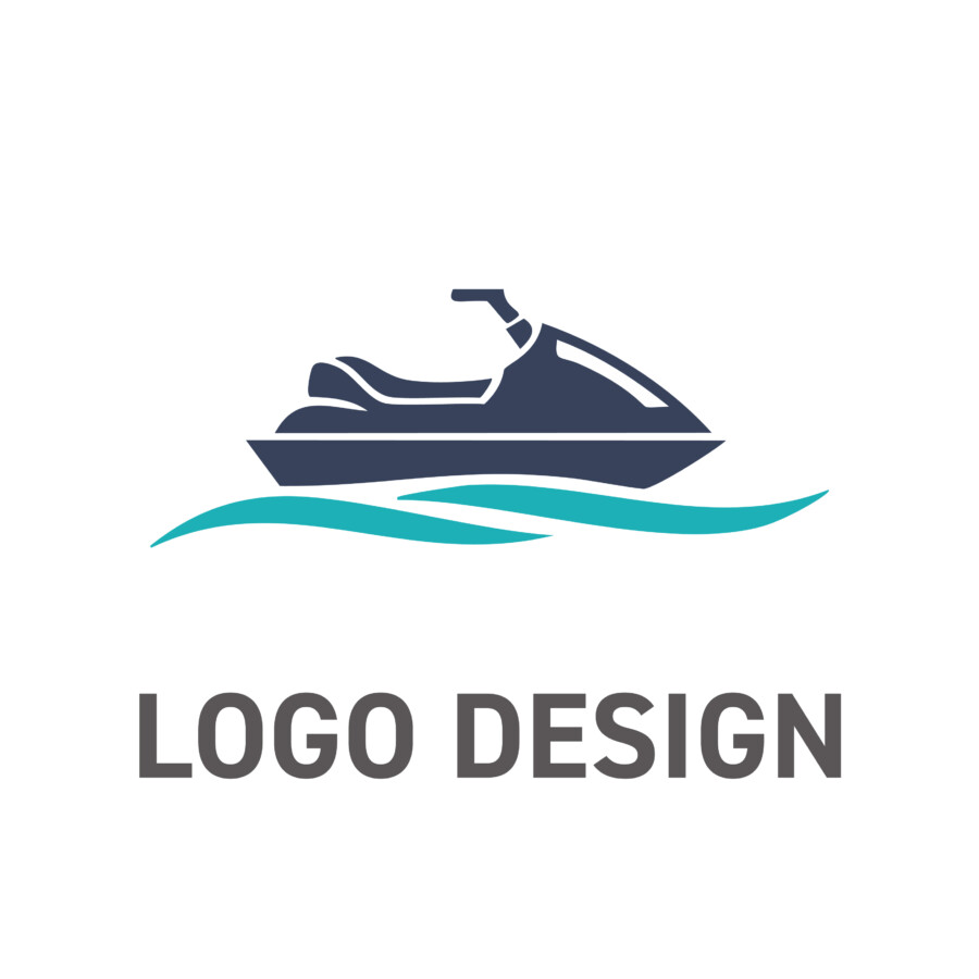 水しぶきを上げて進む、躍動感とスピードを伝えるロゴデザイン