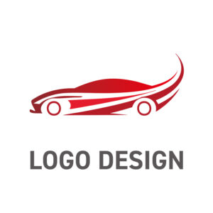 未来へと続く道を駆け抜ける、スピードとエレガンスのロゴデザイン
