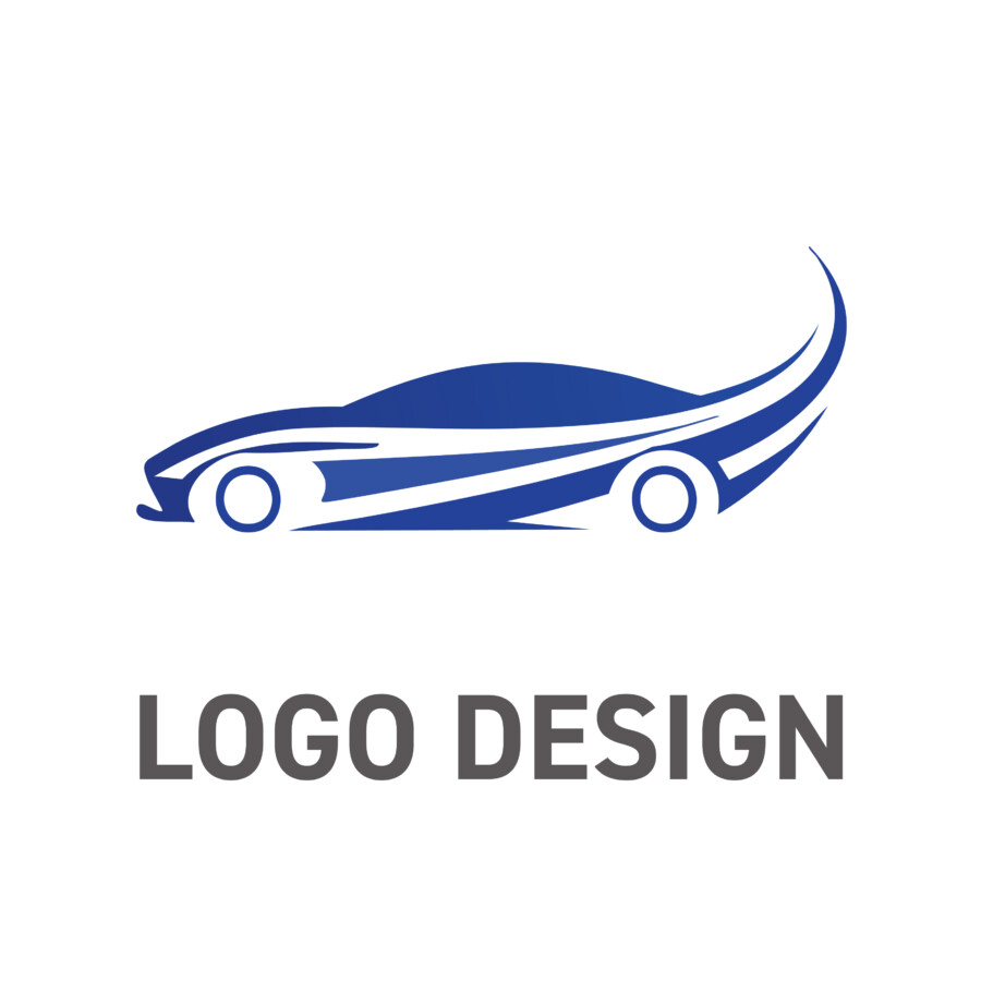 未来へと続く道を駆け抜ける、スピードとエレガンスのロゴデザイン