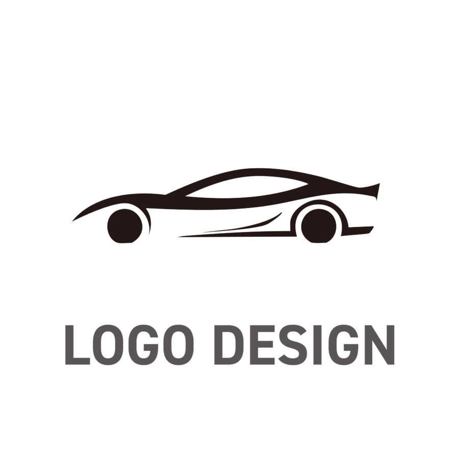 流麗なフォルムが未来を切り開く、躍動感あふれる乗り物モチーフのロゴデザイン