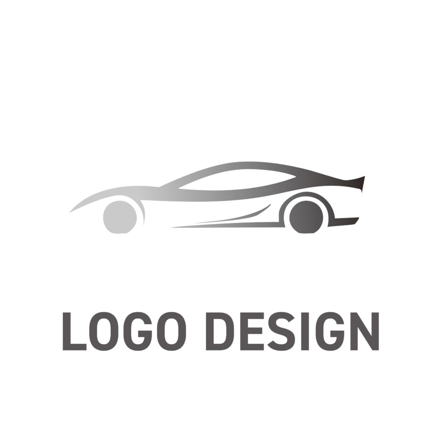 流麗なフォルムが未来を切り開く、躍動感あふれる乗り物モチーフのロゴデザイン
