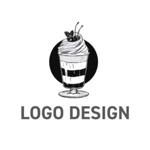 手描きの温もりと心ときめく時間を表現するパフェのロゴデザイン