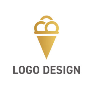 洗練された甘い誘惑、ミニマルなアイスクリームのロゴデザイン