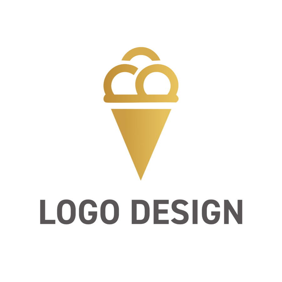 洗練された甘い誘惑、ミニマルなアイスクリームのロゴデザイン