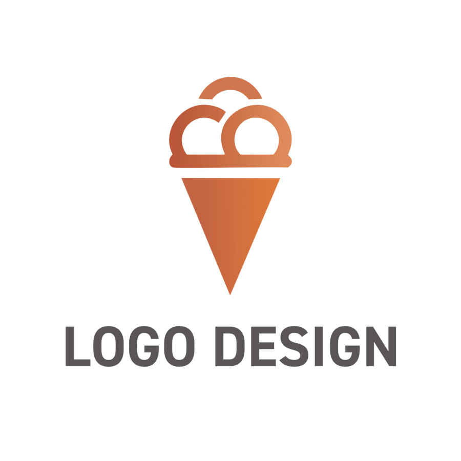洗練された甘い誘惑、ミニマルなアイスクリームのロゴデザイン
