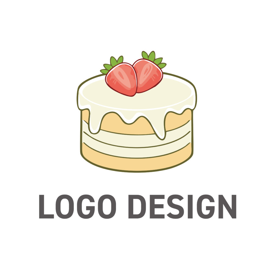 甘い香りに心ときめく、手作り感あふれるケーキのロゴデザイン