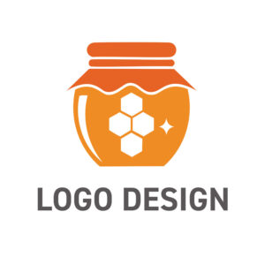 黄金色の輝き、自然の恵みを凝縮した蜂蜜のロゴデザイン