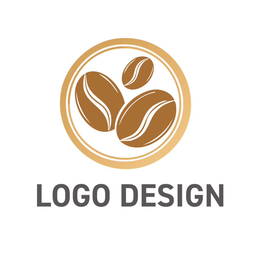 深いコクと香りをまとう、洗練されたコーヒー豆のロゴデザイン