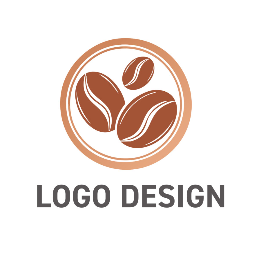 深いコクと香りをまとう、洗練されたコーヒー豆のロゴデザイン