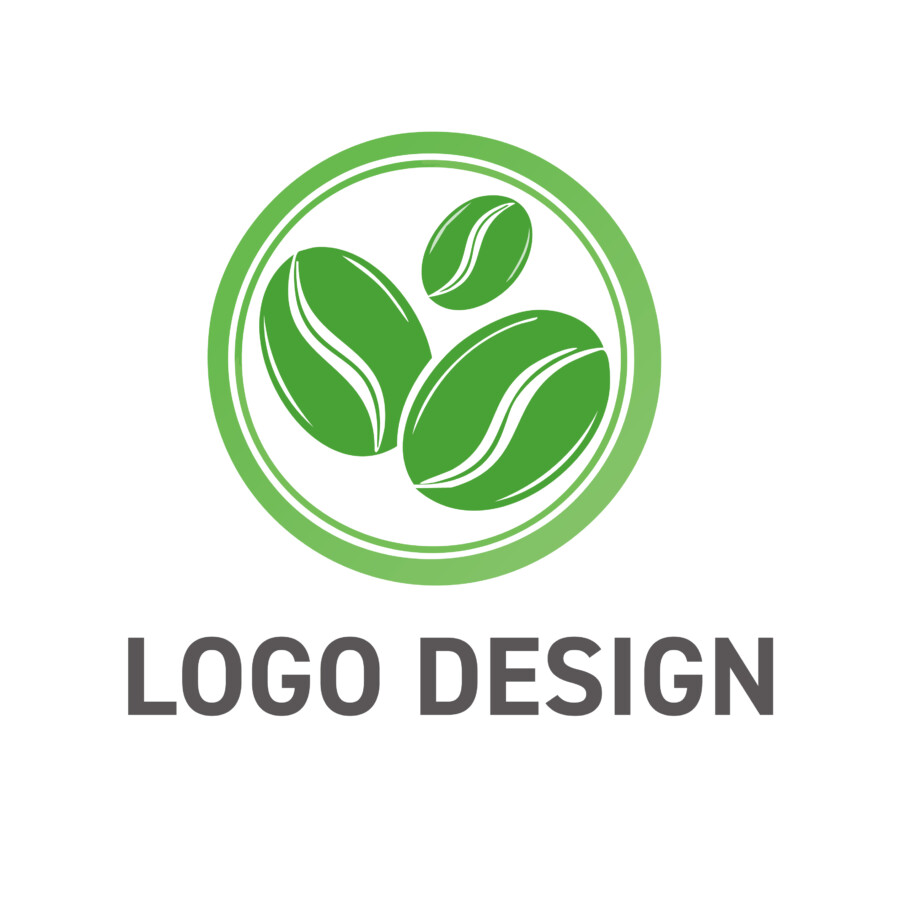 深いコクと香りをまとう、洗練されたコーヒー豆のロゴデザイン