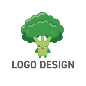 元気と栄養を届ける、愛嬌たっぷりなブロッコリーのキャラクターロゴデザイン