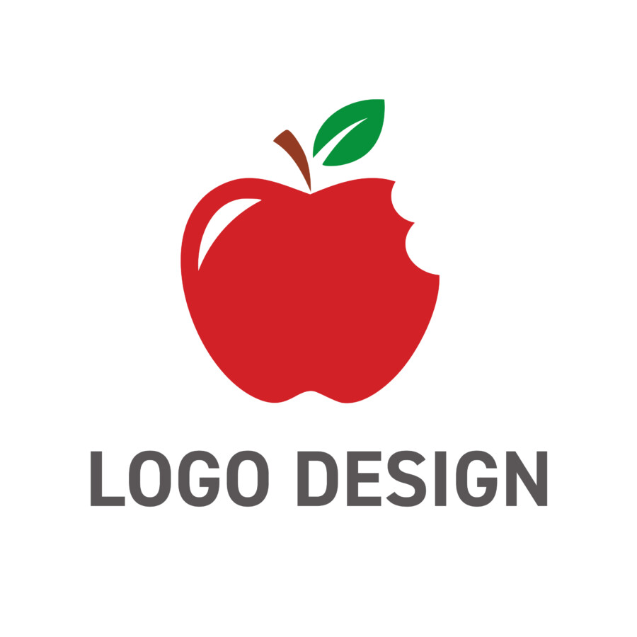 思わずかじりたくなる、新鮮さと魅力が詰まったリンゴのロゴデザイン